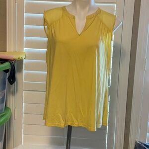 Cato Yellow Sleeveless Relaxed Blouse